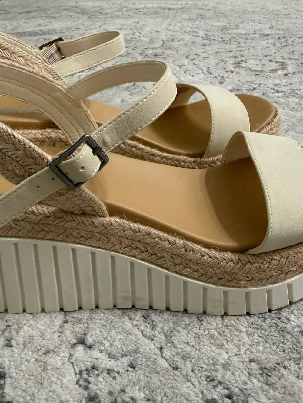 MIA Women’s Cream Espadrille Platform Sandals Size 8
